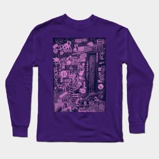 Pink Graffiti Tag Sticker NYC Long Sleeve T-Shirt